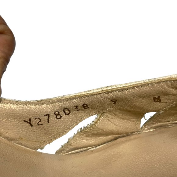 Stuart Weitzman Y278038‎ Eggshell Canvas with Lizardskin Platform Stiletto - Picture 6 of 9